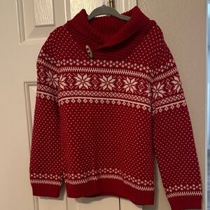 Kids 5/6 Red Snowflake Sweater- Taheri